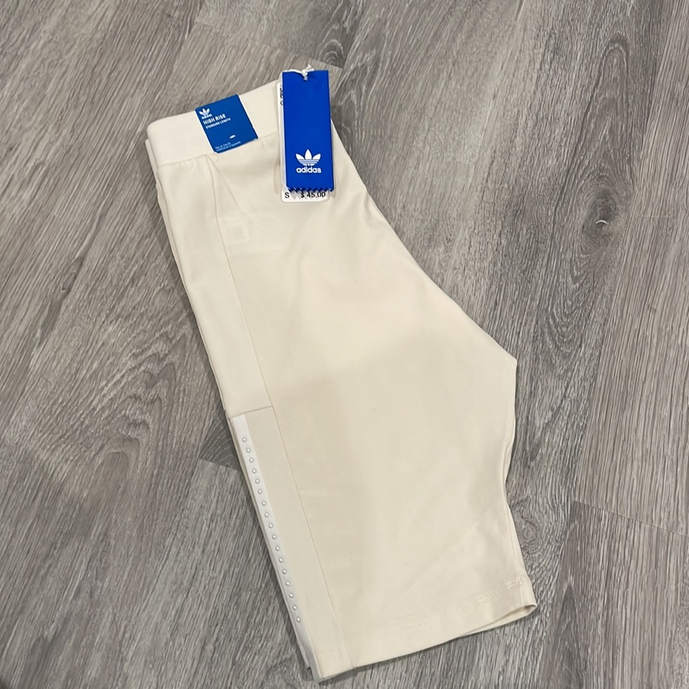 Adidas ivory pearled/studded shorts (S) - Picture 4 of 14